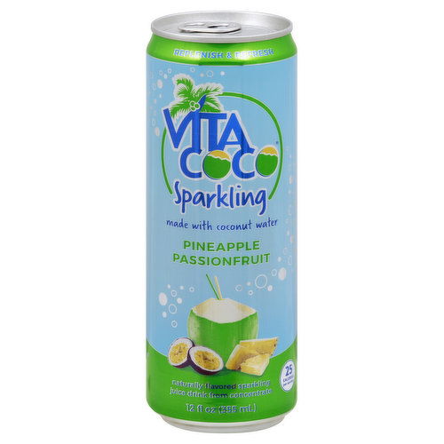 Vita Coco Sparkling Juice Drink, Pineapple Passion Fruit