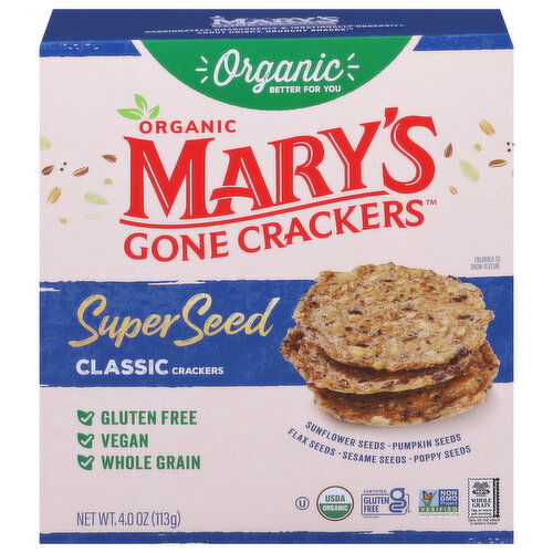 Mary's Gone Crackers Crackers, Organic, Super Seed, Classic