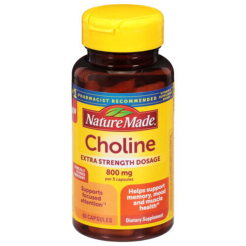 Nature Made Choline, Extra Strength Dosage, 800 mg, Capsules