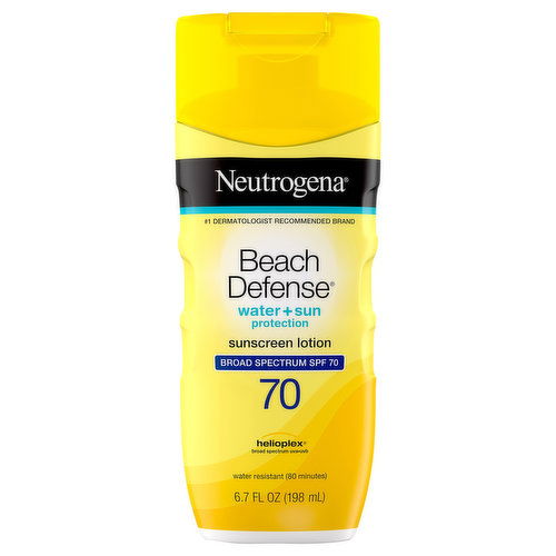 Neutrogena Beach Defense Sunscreen Lotion, Water + Sun Protection, Broad Spectrum SPF 70