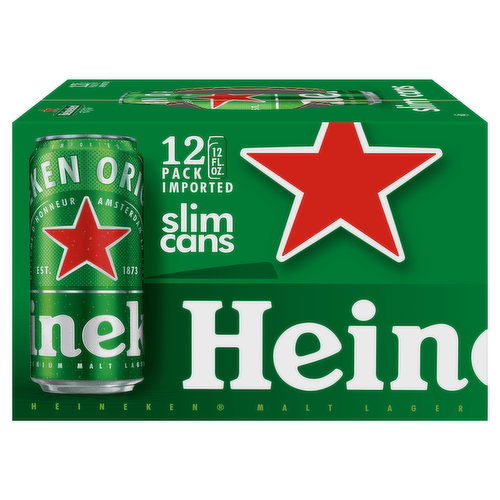 Heineken Beer, Malt Lager, 12 Pack