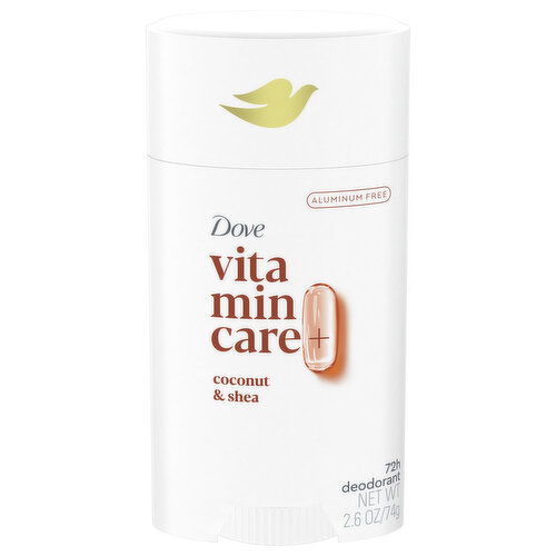 Dove Vitamin Care+ Deodorant, Aluminum Free, Coconut & Shea