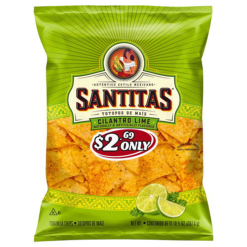 Santitas Tortilla Chips, Cilantro Lime