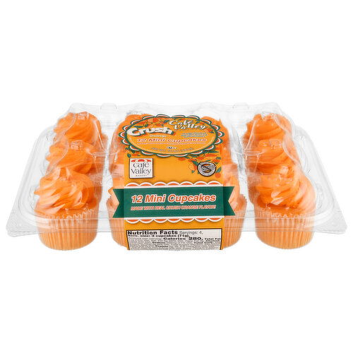 Cafe Valley Bakery Cupcakes, Orange, Crush, Mini