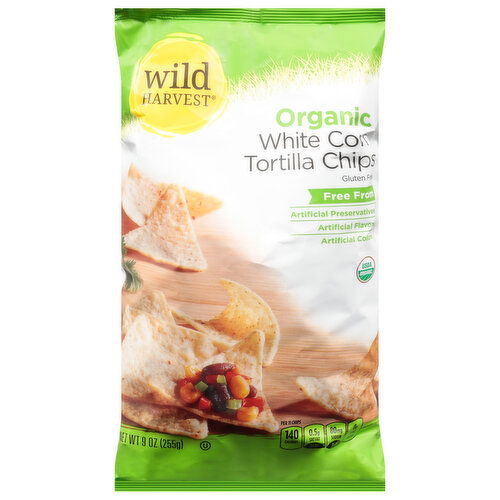 Wild Harvest Tortilla Chips, Organic, White Corn