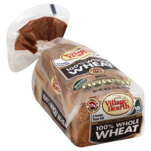 Village Hearth Bread, 100% Whole Wheat