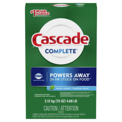 Cascade Cascade Complete Dish Detergent Powder, Fresh, 75oz