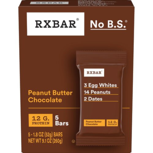 Rxbar Protein Bars, Peanut Butter Chocolate