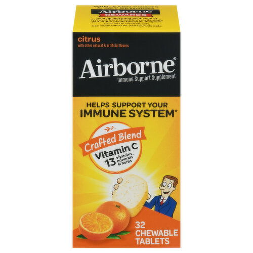 Airborne Immune Support, Chewable Tablets, Citrus