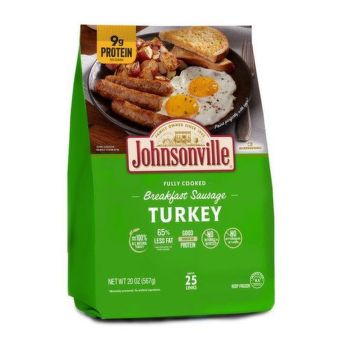 Johnsonville Turkey Breakfast Sausage Links, 25 Links