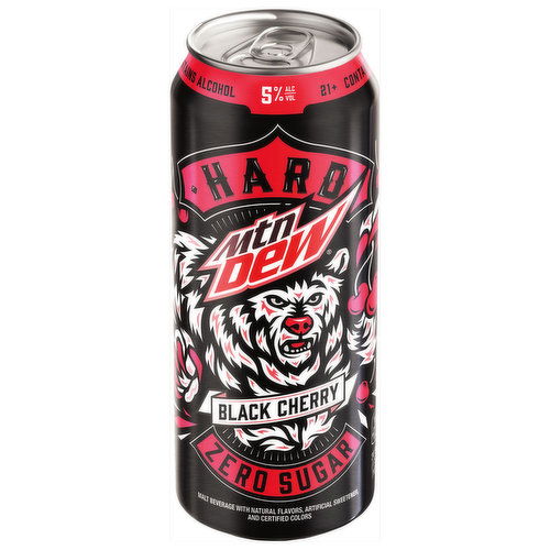 Mtn Dew Hard Malt Beverage, Zero Sugar, Black Cherry