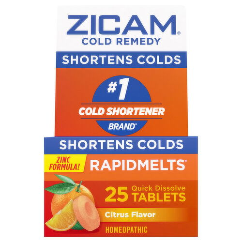 Zicam Rapidmelts Cold Remedy, Quick Dissolve Tablets, Citrus Flavor