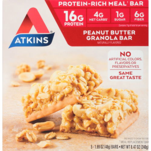 Atkins Peanut Butter Granola Protein-Rich Meal Bars