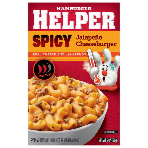 Hamburger Helper Pasta & Cheese Sauce Mix, Spicy Jalapeno Cheeseburger, Medium