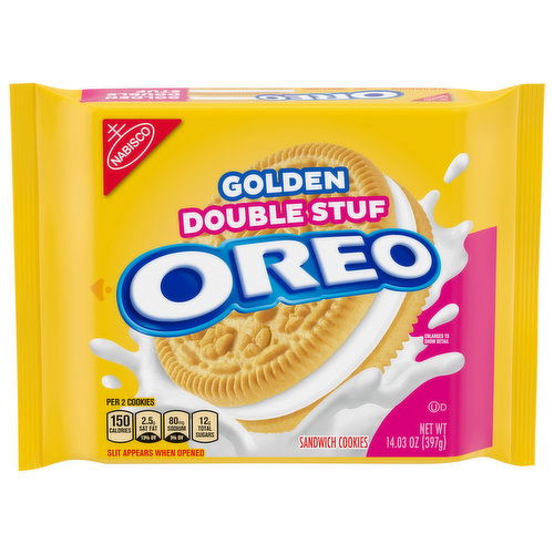 Oreo Sandwich Cookies, Golden, Double Stuf