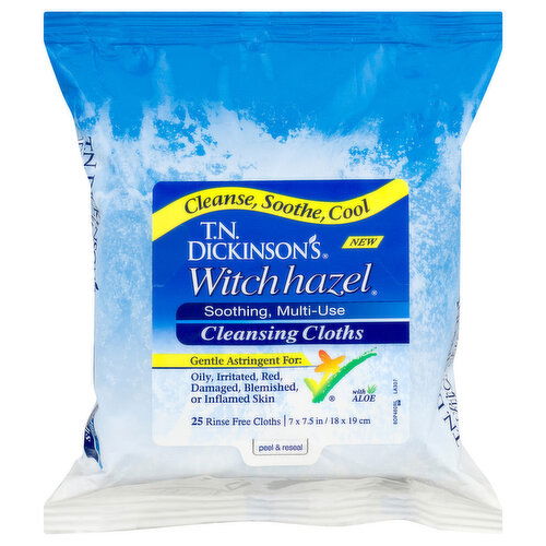 T.N. Dickinson's Cleansing Cloths, with Aloe, Soothing, Multi-Use