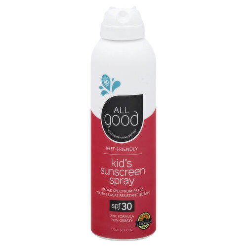 All Good Sunscreen Spray, Kids, Broad Spectrum SPF 30