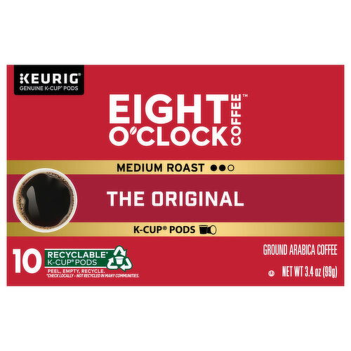 Eight O'Clock Coffee K-Cup Pods Ground Arabica Medium Roast The Original Coffee
