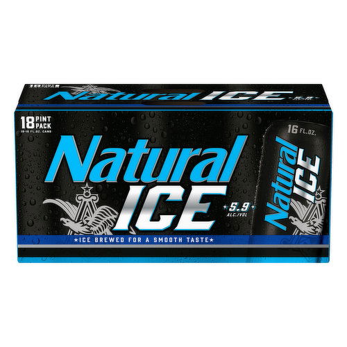 Natural Ice Beer, 18 Pint Pack