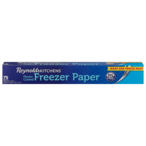 Reynolds Kitchens Freezer Paper, Plastic Coated, 75 Square Feet