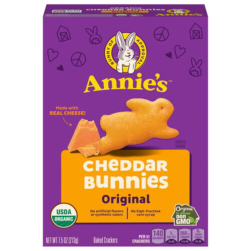 Annie's Baked Crackers, Original, Cheddar Bunnies