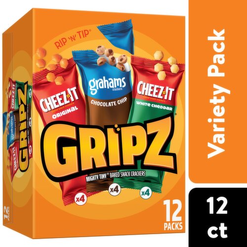 Gripz Gripz Mini Snack Crackers, Variety Pack