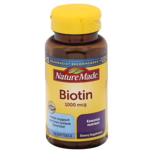 Nature Made Biotin, 1000 mcg, Softgels