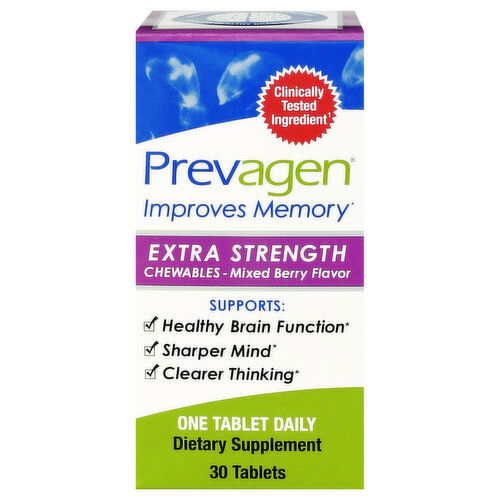 Prevagen Improves Memory, Mixed Berry Flavor, Extra Strength, Chewables, Tablets