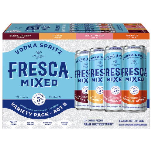 Fresca Mixed Vodka Spritz, Variety Pack - Act II, Assorted