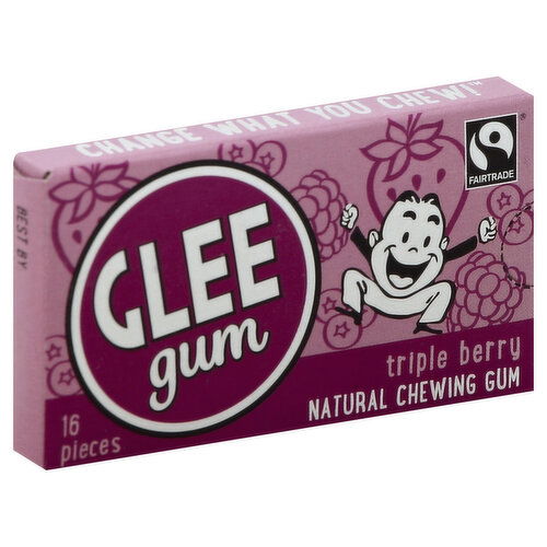 Glee Gum Chewing Gum, Natural, Triple Berry