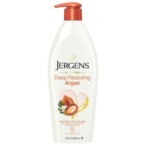 Jergens Moisturizer, Deep Restoring, Argan, Oil-Infused