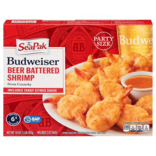 SeaPak Budweiser Oven Crunchy Beer Battered Shrimp