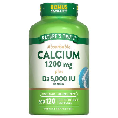 Nature's Truth Calcium, Absorbable, 1200 mg, Quick Release Softgels