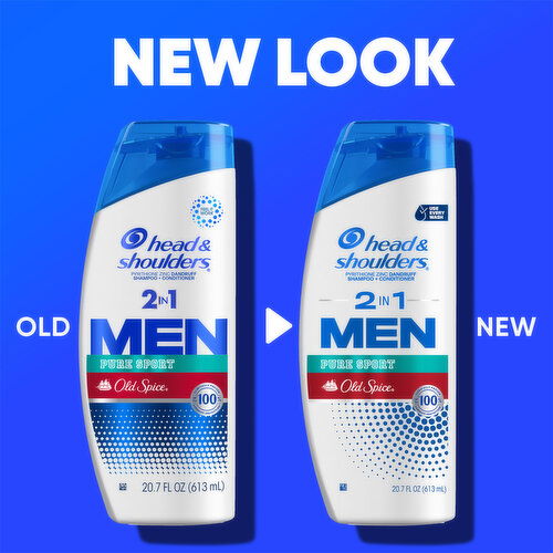 Head & Shoulders Men Mens 2 in 1 Dandruff Shampoo and Conditioner, Old Spice Pure Sport, 20.7 oz