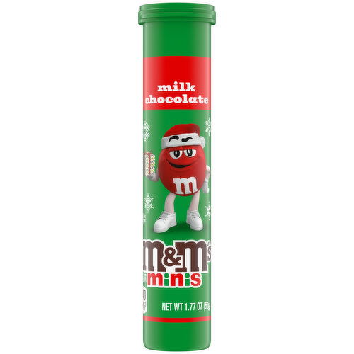 M&M'S M&M'S Holiday Minis Milk Chocolate Christmas Candy Mega Tube, 1.77oz