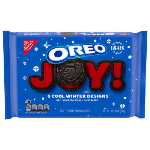 OREO Red Creme Chocolate Sandwich Cookies, Limited Edition, Holiday Cookies, 18.71 oz