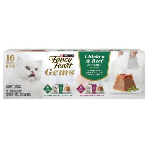 Purina Fancy Feast Gourmet Chicken & Beef Cat Food Twin Pack
