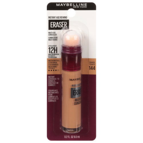 Maybelline Instant Age Rewind Concealer, Multi-Use, Eraser, Medium/Full Coverage, Shade 144