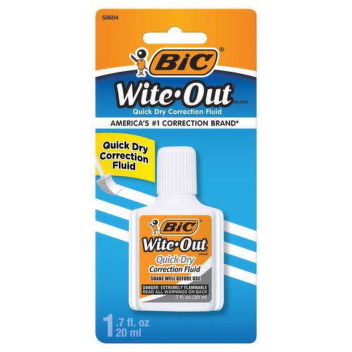 BiC Wite Out Correction Fluid, White, Quick Dry