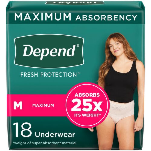 Depend Fresh Protection Incontinence Underwear for Women, Maximum Absorbency