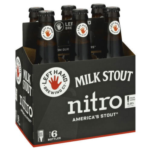 Left Hand 6 Pack Nitro Beer, Milk Stout, 6 Pack