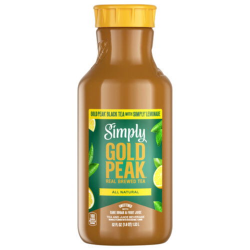 Simply Gold Peak Brewed Tea, Lemonade, Real