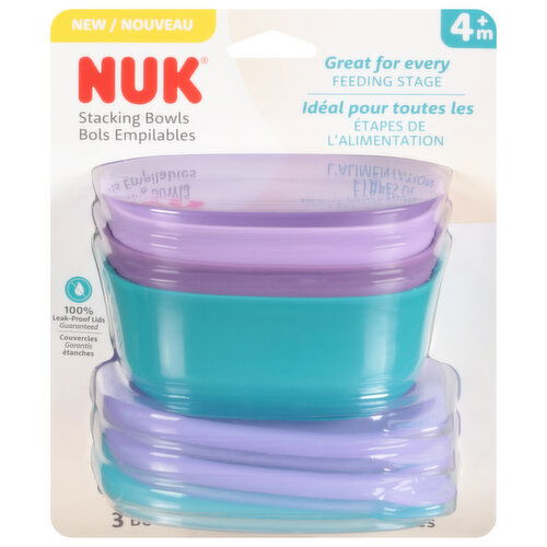 Nuk Stacking Bowls, 4+ Months, Feeding Stage