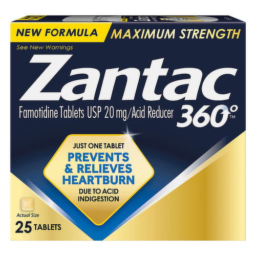 Zantac 360 Acid Reducer, Maximum Strength, 20 mg, Tablets