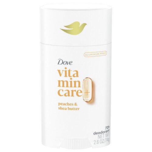 Dove Vitamin Care+ Deodorant, Aluminum Free, Peaches & Shea Butter