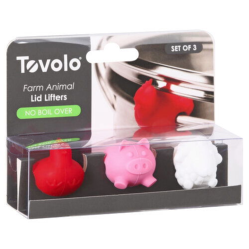 Tovolo Lid Lifters, Farm Animal, No Boil Over, 3 Pack