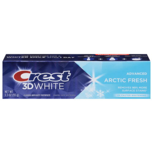 Crest 3D White Toothpaste, Anticavity, Fluoride, Arctic Fresh, Advanced