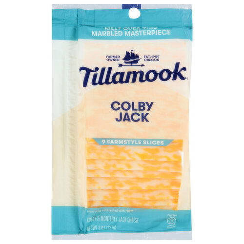 Tillamook Cheese Slices, Colby Jack, Farmstyle