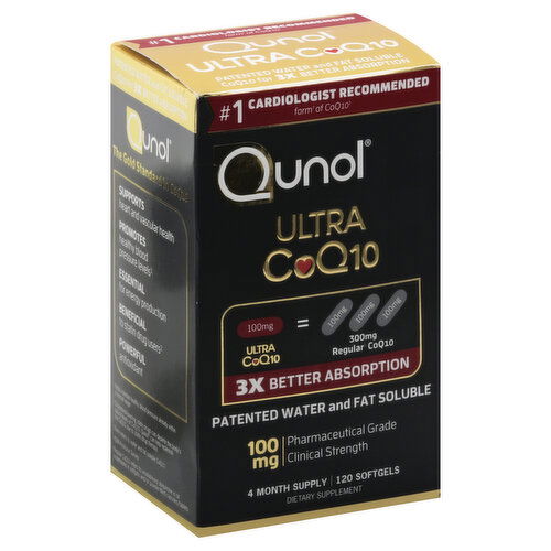 Qunol CoQ10, Ultra, 100 mg, Softgels