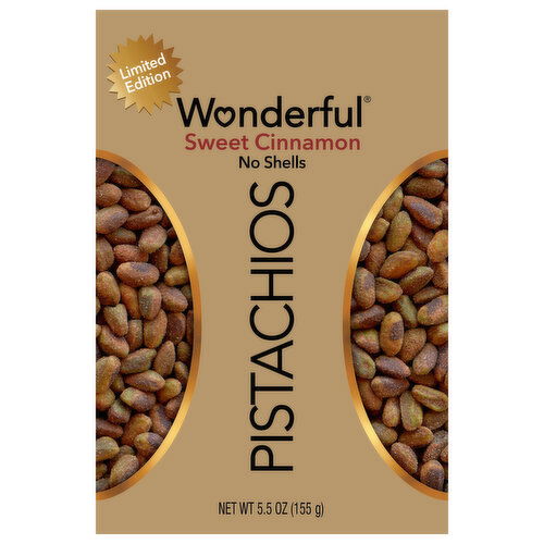 Wonderful No Shells Sweet Cinnamon Pistachios